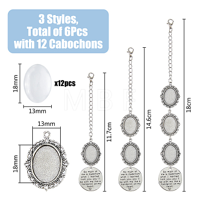 DIY Blank Oval Alloy Pendant Decoration Making Kits HJEW-FH00001-1