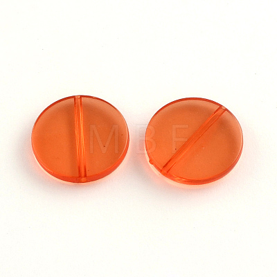 Flat Round Transparent Acrylic Beads X-MACR-R546-26-1