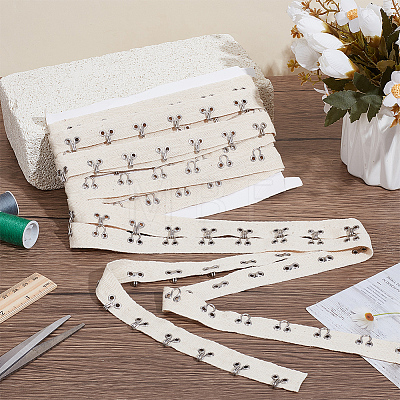 Hook and Eye Cotton Tape Trim Ribbons DIY-WH0816-159-1