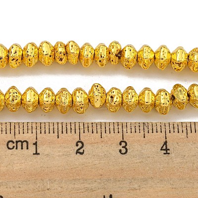 Electroplated Natural Lava Rock Beads Strands G-I360-G02-01-1