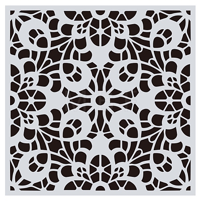 Flower Pattern Eco-Friendly PET Plastic Hollow Painting Silhouette Stencil DRAW-PW0008-02I-1