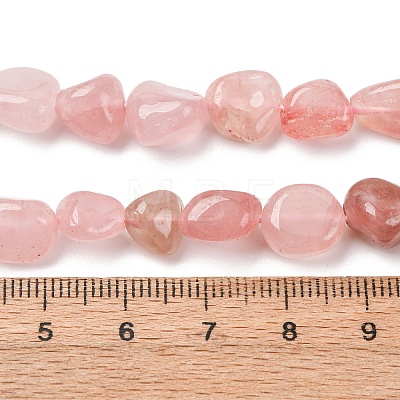 Natural Madagascar Rose Quartz Beads Strands G-Q060-E21-01-1