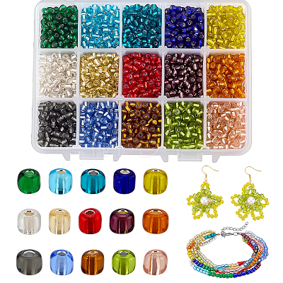 Glass Seed Beads SEED-PH0012-11-4mm-WH-1