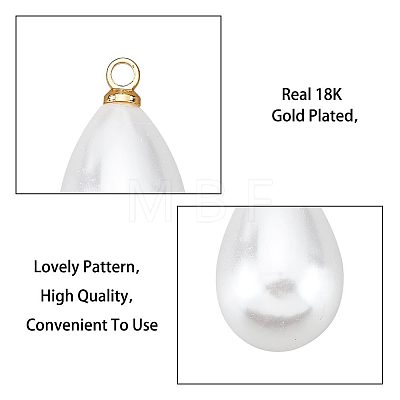 BENECREAT ABS Plastic Imitation Pearl Pendants KK-BC0010-75-1