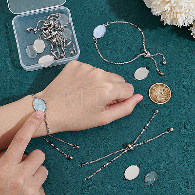 Unicraftale DIY Blank Oval Dome Link Bracelet Making Kit DIY-UN0005-30-1