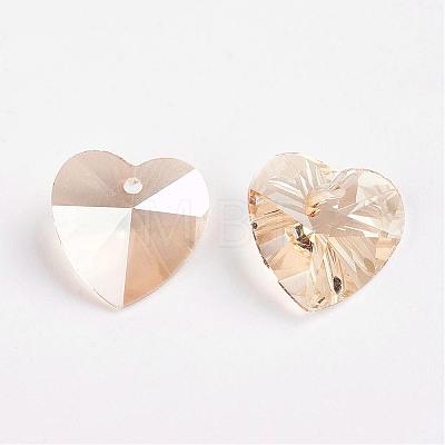 Faceted K9 Glass Charms EGLA-P026-H03-1