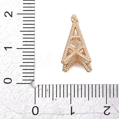 Brass Micro Pave Clear Cubic Zirconia Pendants KK-D265-06G-1