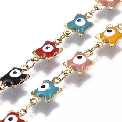 304 Stainless Steel Enamel Chains CHS-P006-05G-1