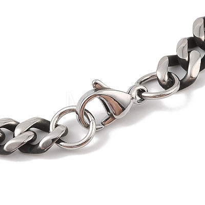 Non-Tarnish 304 Stainless Steel Cuban Link Chain Bracelets for Men BJEW-B096-35B-AS-1