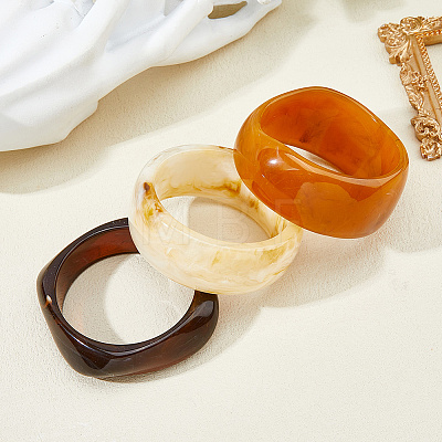 3Pcs Resin Bangles Set for Women BJEW-WH0011-117-1