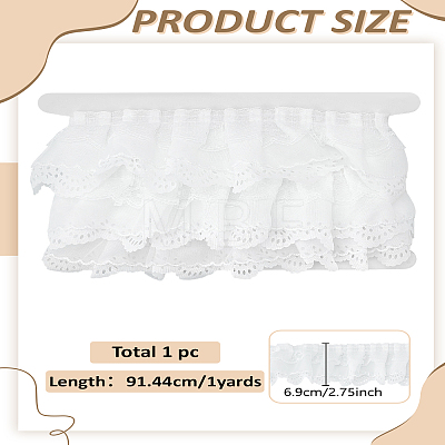 1 Yards Hollow Out Chiffon Fabric Wrinkle Lace Ribbon OCOR-LP0004-53-1