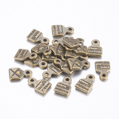 Tibetan Style Alloy Envelope Carved Heart and Word Made with Love Charms for Gift Making X-MLF0643Y-1