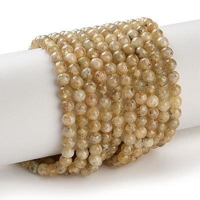 Natural Yellow Garnet Beads Strands G-Z129-C01-5mm-01-1