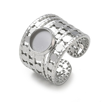 304 Stainless Steel Cuff Ring Components SA-CBA37BC-15A-P-1