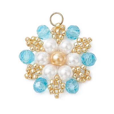 TOHO Glass Seed Beaded Pendants PALLOY-MZ01276-01-1
