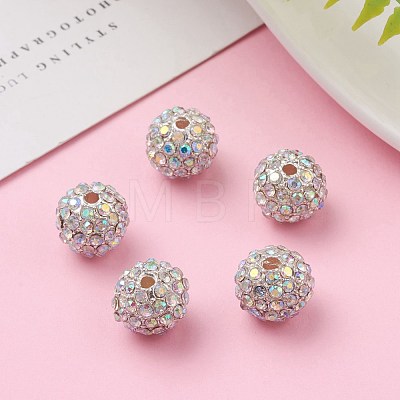 Alloy Rhinestone Beads X-RB-A034-10mm-A28S-1