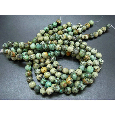 Natural African Turquoise(Jasper) Beads Strands TURQ-G037-12mm-1