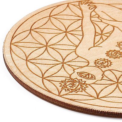 Wooden Carved Cup Mats DIY-B060-04A-1