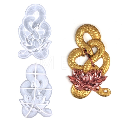 DIY Snake & Lotus Wall Decoration Silicone Molds SNAK-PW0001-20A-1
