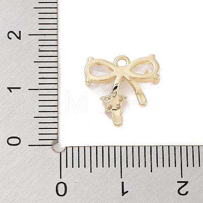 Brass Pave Clear Cubic Zirconia Charms KK-Z061-17G-1