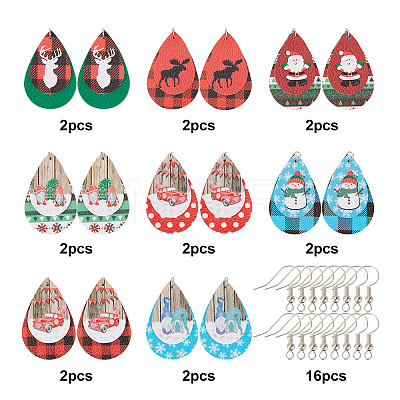 DIY Christmas Themed Earring Making Kits DIY-SC0014-34P-1