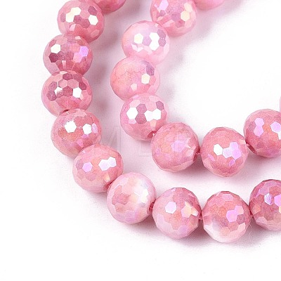 Anti-Tarnish Electroplate Glass Beads Strands GLAA-N056-8mm-04-1