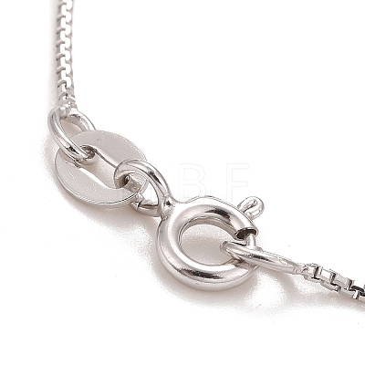 Rhodium Plated 925 Sterling Silver Box Chain Necklace for Women NJEW-M190-02D-P-1