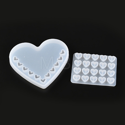 2Pcs Heart Parking Sign Car Number Plate Silicone Molds Sets DIY-P019-13-1