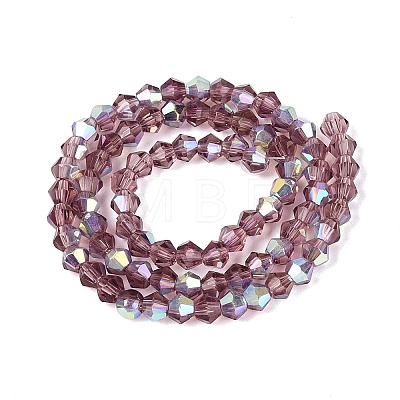 AB Color Plated Transparent Glass Beads Strands GLAA-G127-01-02R-1