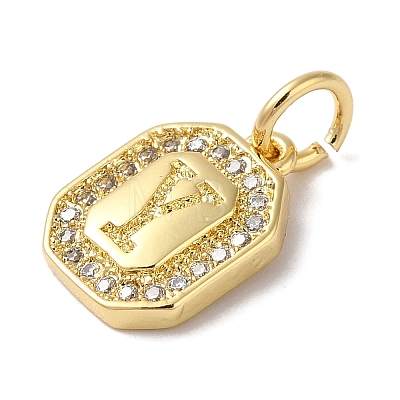 Real 18K Gold Plated Brass Micro Pave Clear Cubic Zirconia Pendants KK-L216-002G-Y-1