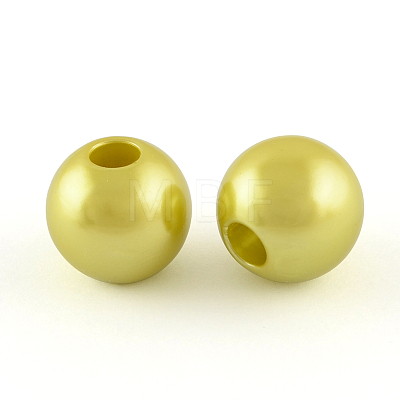 ABS Plastic Imitation Pearl European Beads X-MACR-R530-12mm-M-1