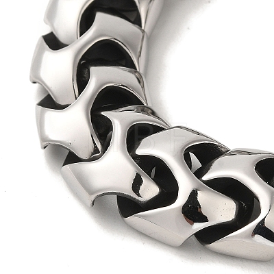 304 Stainless Steel Link Chain Bracelets for Women Men BJEW-Q341-12AS-1