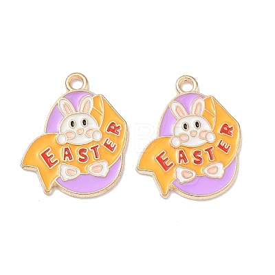 Easter Alloy Enamel Pendants ENAM-I055-01KCG-08-1