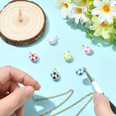 6Pcs 6 Colors Alloy Enamel Pendants ENAM-CJ0007-62-1