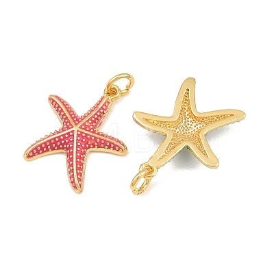Brass Enamel Pendants KK-CBAEBFB-14G-1