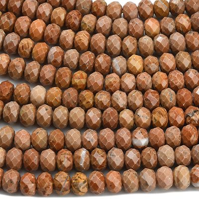 Natural Orange Sesame Jasper Beads Strands G-Z111-A41-1