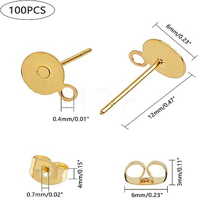 Unicraftale 304 Stainless Steel Stud Earring Settings STAS-UN0007-11G-1