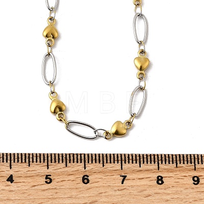 304 Stainless Steel Heart Link Chain Necklaces for Women NJEW-A046-02B-GP-1