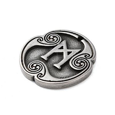 Rune Letters Alloy Pendants PALLOY-S193-01AS-20-1