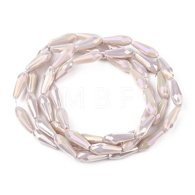 Electroplated Opaque Glass Beads Strands X-EGLA-L015-FR-B16-01-1