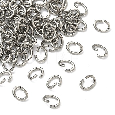 Tarnish Resistant Oval 304 Stainless Steel Open Jump Rings STAS-R067-01-1