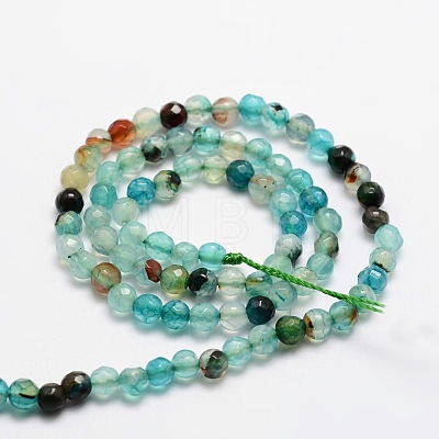 Faceted Natural Agate Round Beads Strands X-G-E318C-4mm-10-1
