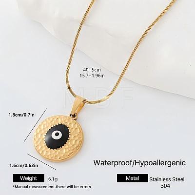 304 Stainless Steel Enamel Evil Eye Pendant Necklaces for Men Women AL3991-3-1