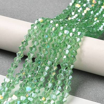 Transparent Electroplate Glass Beads Strands LS-GLAA-F029-4mm-A24-1