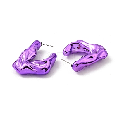 Twist Rectangle Acrylic Stud Earrings EJEW-P251-05-1