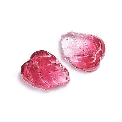 Two-Tone Transparent Glass Charms GLAA-H016-15N-1