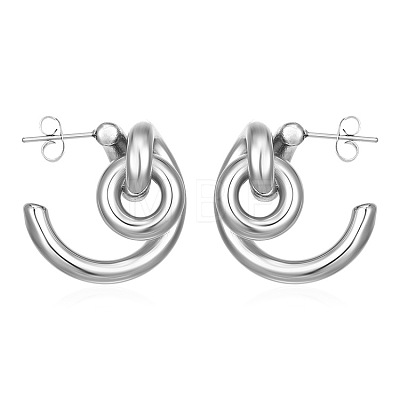 304 Stainless Steel Stud Earrings for Women WGF252D-02-1