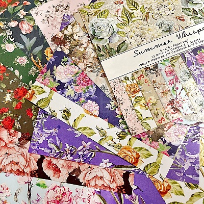 24Pcs 12 Styles Floral Flower Scrapbook Paper Pads PW-WG17C37-01-1