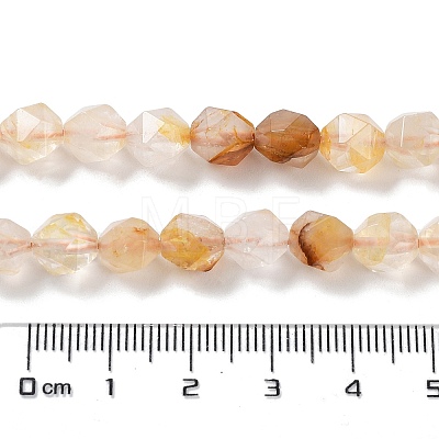 Natural Yellow Hematoid Quartz/Golden Healer Quartz Beads Strands G-G030-A01-01-1