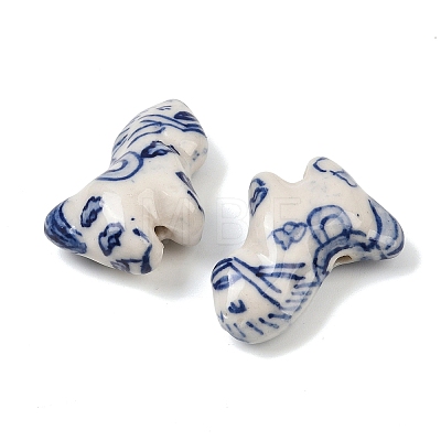 Animal Theme Blue and White Porcelain Beads PORC-Z007-05C-1